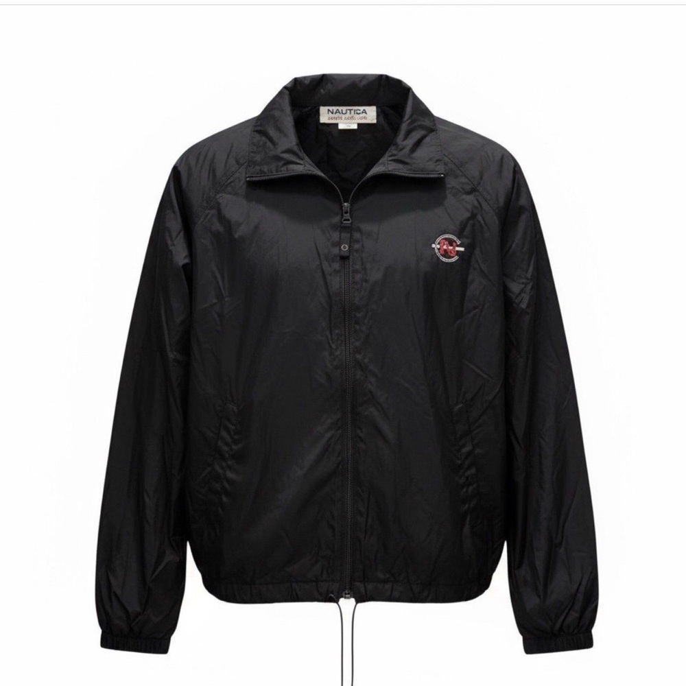Y2K Vintage Nautica Competition Jacket Windbreaker Black‎ 90s Spell Out
